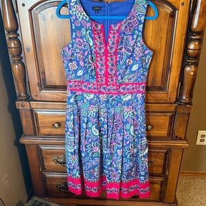 Talbots Blue and Pink Paisley Dress